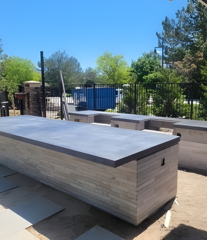 outdoor kitchen area