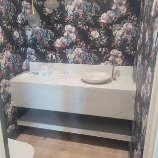 floating marble vanity