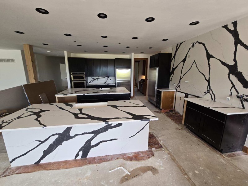 modern kitchen under construction