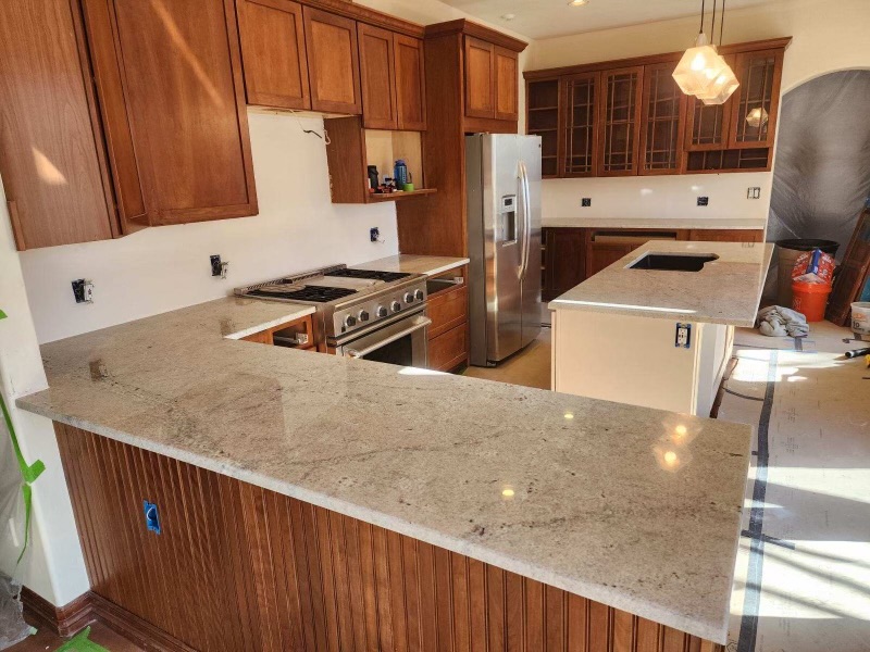 light-colored granite countertops