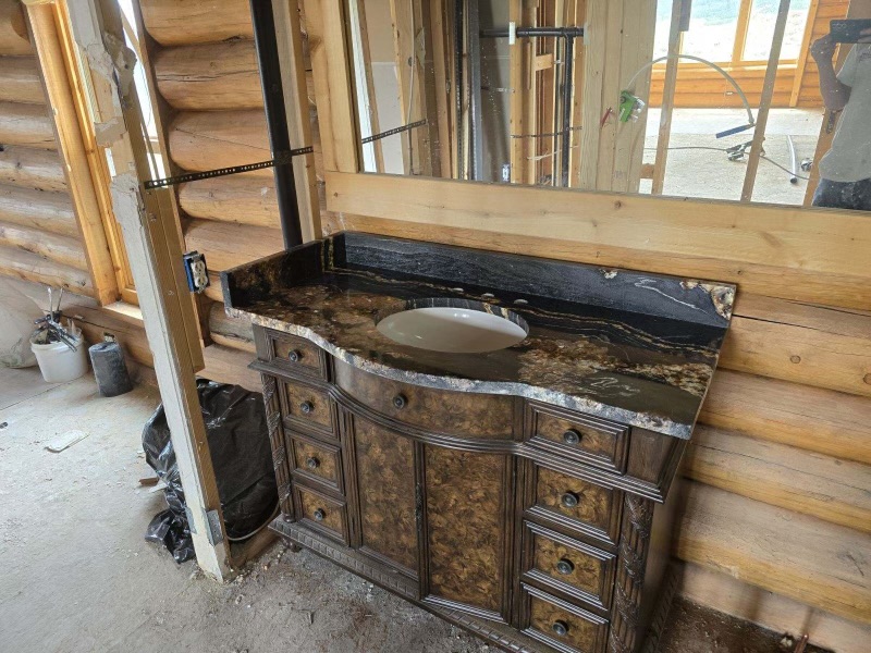 brown bathroom vanity