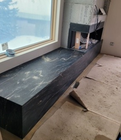 black marble countertop