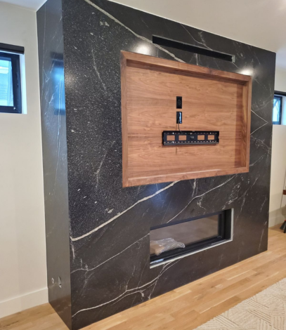 modern fireplace wall unit