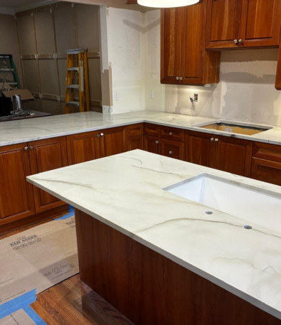 kitchen with island countertops