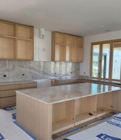 modern kitchen under construction