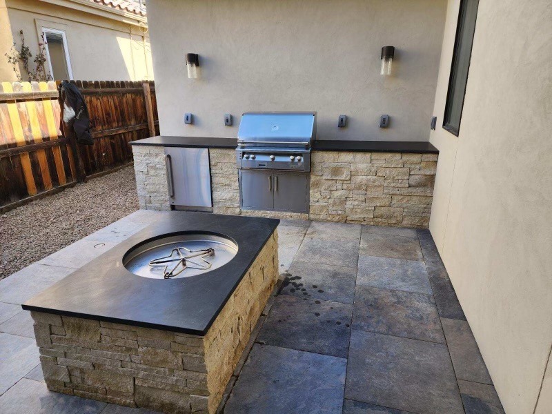 custom-designed outdoor kitchen