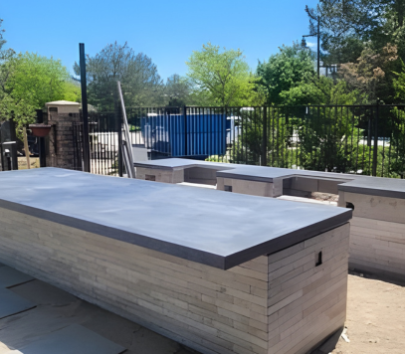 outdoor kitchen area